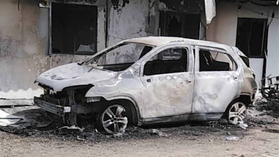Carro incinerado en medio de actos vandálicos en Popayán. Foto: Fiscalía