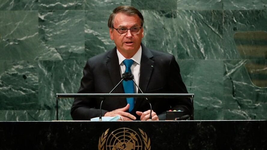 La presencia de Jair Bolsonaro a la reunión anual de mandatarios internacionales en la ONU generó controversia. Foto: Getty Images /  Pool / Pool