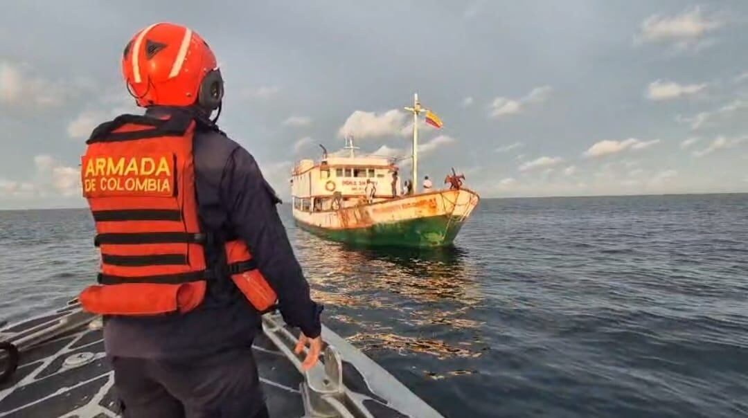 La embarcación tenía como destino Buenaventura en el Valle del Cauca. Crédito: Armada Nacional.
