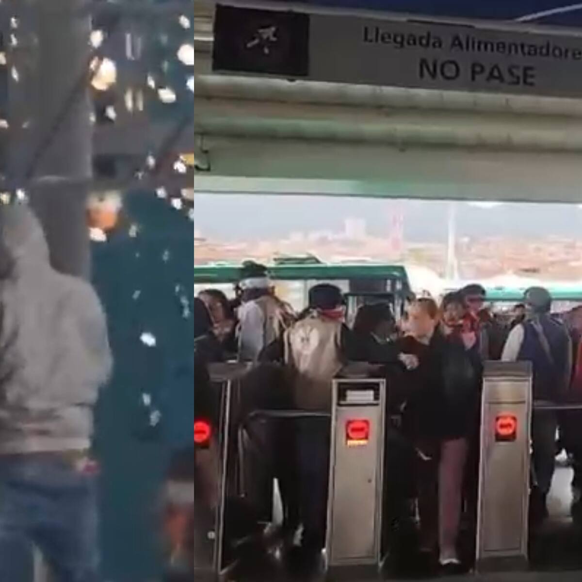 Video: encapuchados se tomaron el Portal 20 de Julio de TransMilenio en Bogotá