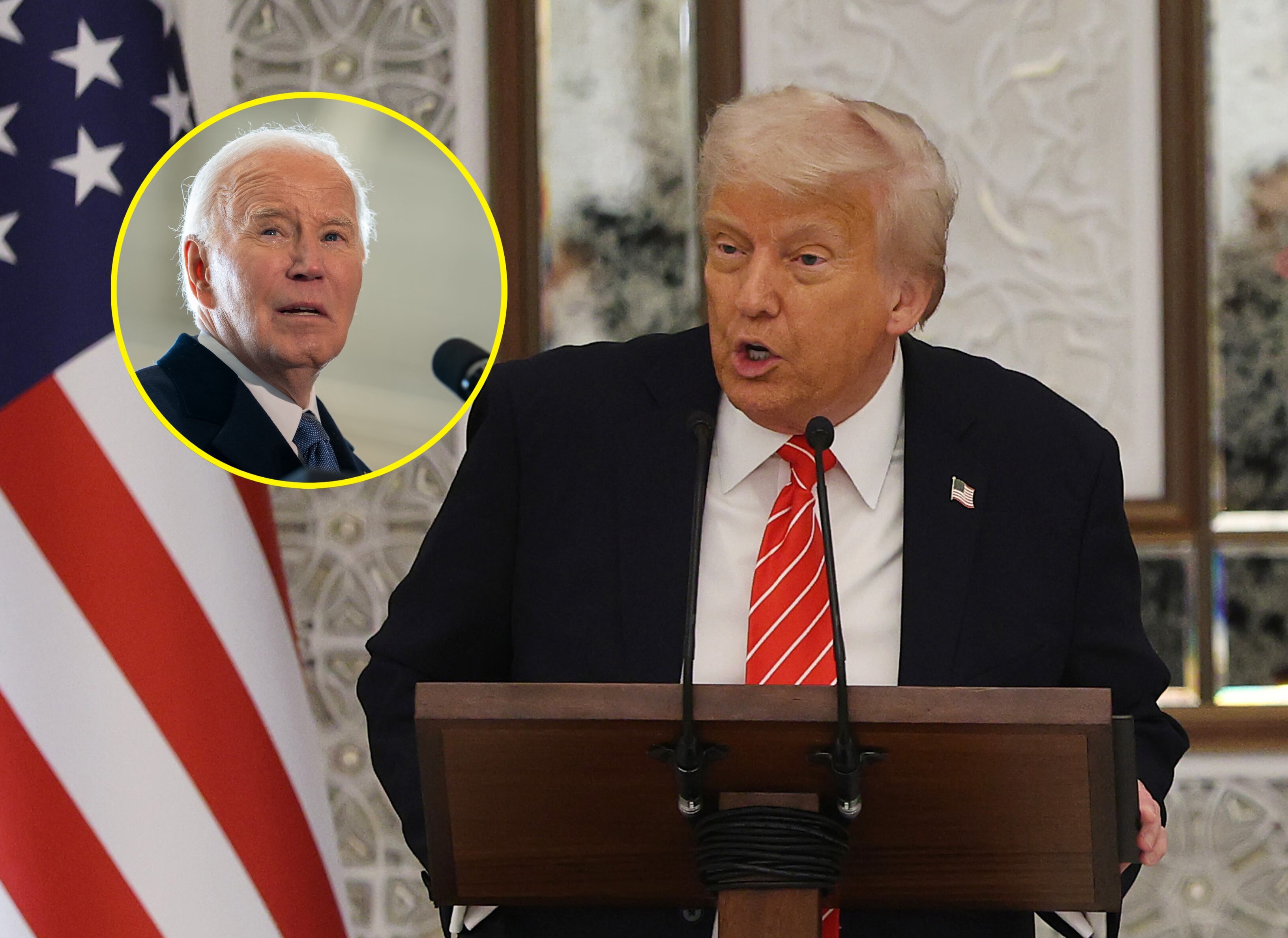 Presidente de Estados Unidos, Donald Trump. FOTO: Win McNamee/Getty Images. // Expresidente de Estados Unidos, Joe Biden. FOTO: ALLISON ROBBERT/AFP via Getty Images