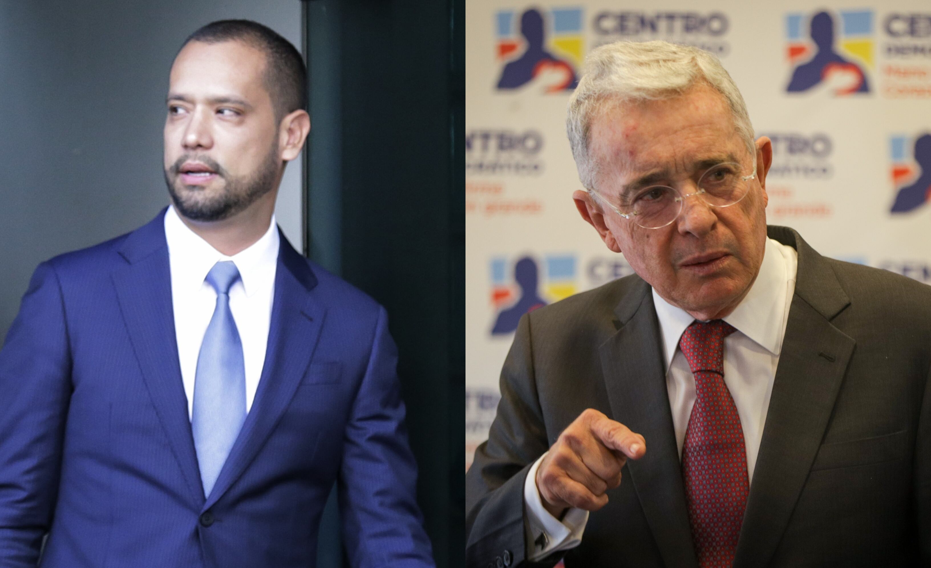 Diego Cadena y Álvaro Uribe Vélez. Fotos: Colprensa.