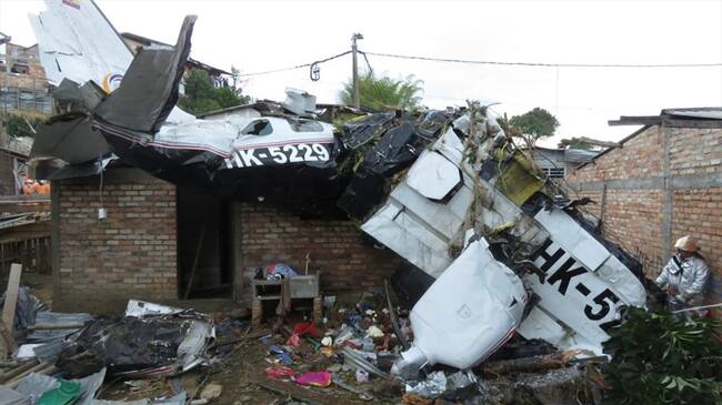 La Gobernación lamentó el accidente de la avioneta de Transpacífico registrado hacia las 2: 11 p.m. de este domingo en Popayán, cuando se dirigía al municipio de López de Micay. Foto: Policía Nacional
