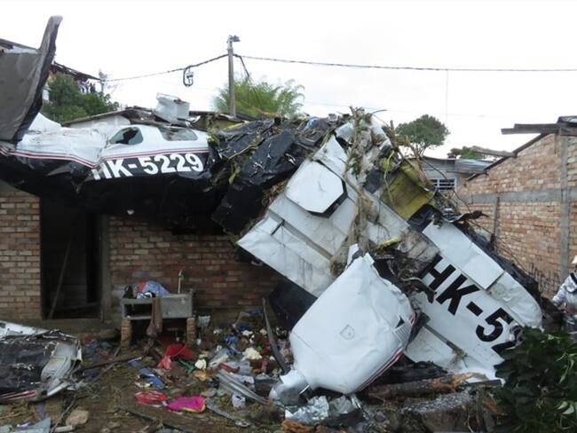 La Gobernación lamentó el accidente de la avioneta de Transpacífico registrado hacia las 2: 11 p.m. de este domingo en Popayán, cuando se dirigía al municipio de López de Micay. Foto: Policía Nacional