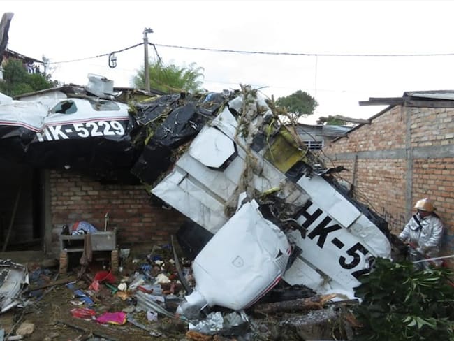 La Gobernación lamentó el accidente de la avioneta de Transpacífico registrado hacia las 2: 11 p.m. de este domingo en Popayán, cuando se dirigía al municipio de López de Micay. Foto: Policía Nacional