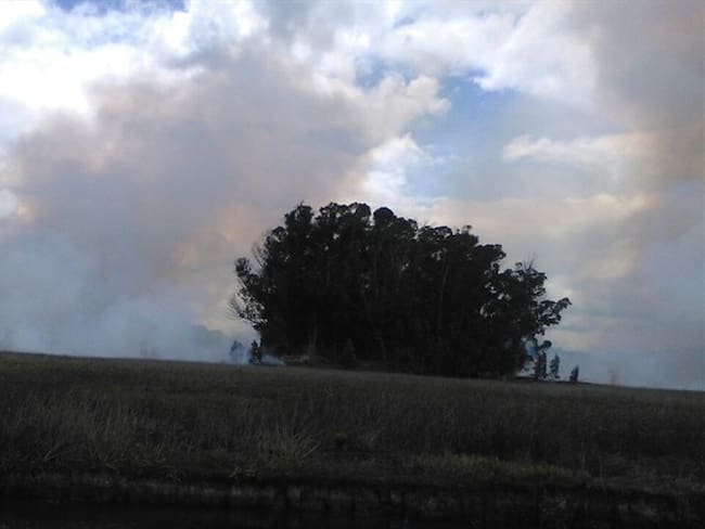 Incendio en Ráquira . Foto: Defensa Civil, Boyacá
