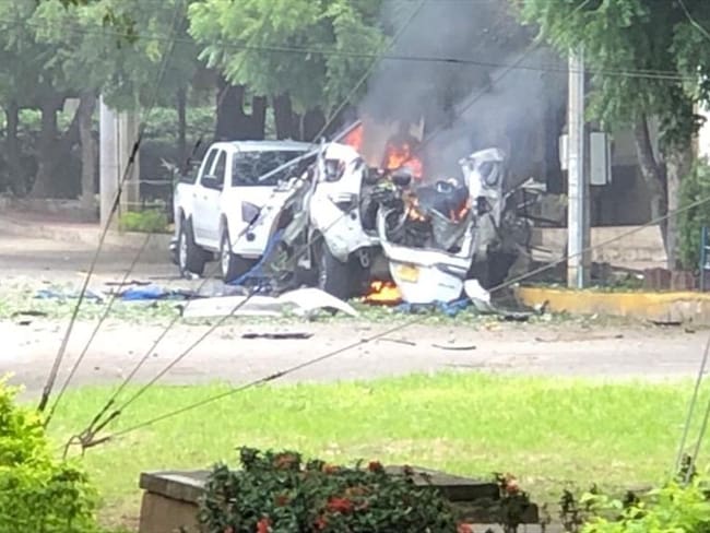 Reportan atentado con carrobomba en brigada 30 del Ejército Nacional en Cúcuta. Foto: Cortesía Audrey Carrillo