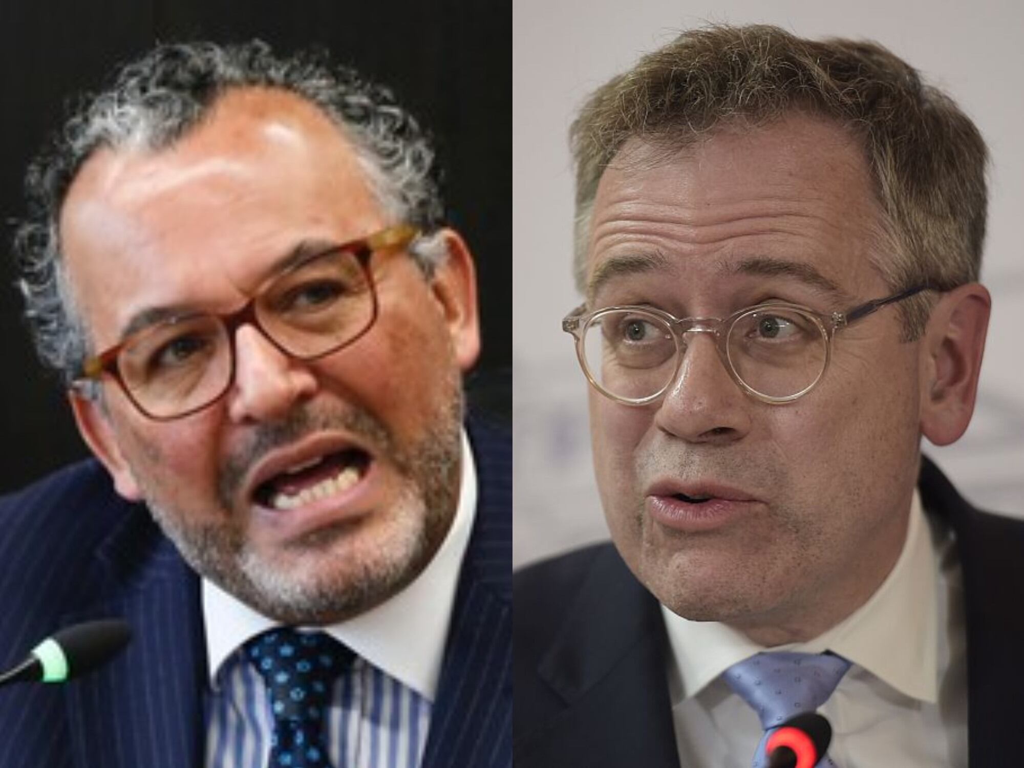 Roberto Vidal y Bruce Swartz. Foto: (Colprensa - Lina Gasca) / AFP PHOTO / LIONEL BONAVENTURE