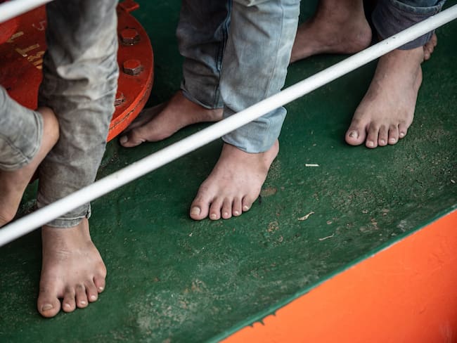 Imagen de referencia de migrantes.  (Photo by Fabrizio Villa/Getty Images)