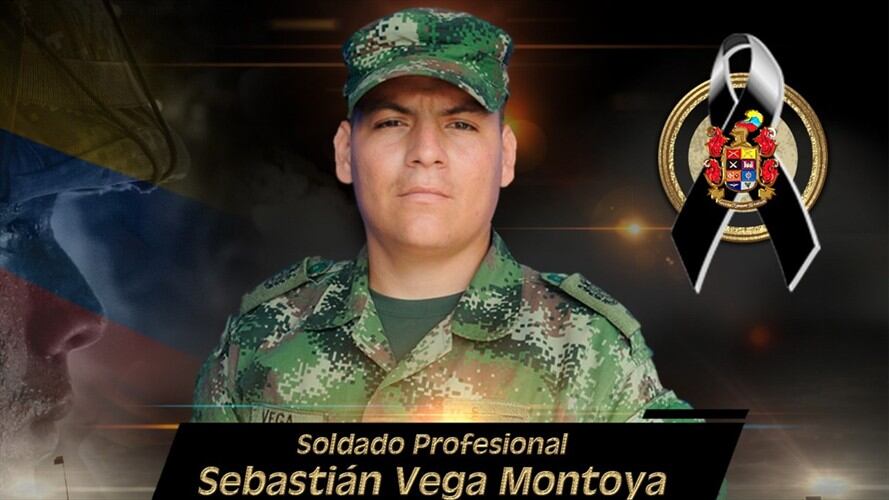 Durante las confrontaciones, murió el soldado profesional Sebastián Vega Montoya. Foto: Ejército Nacional