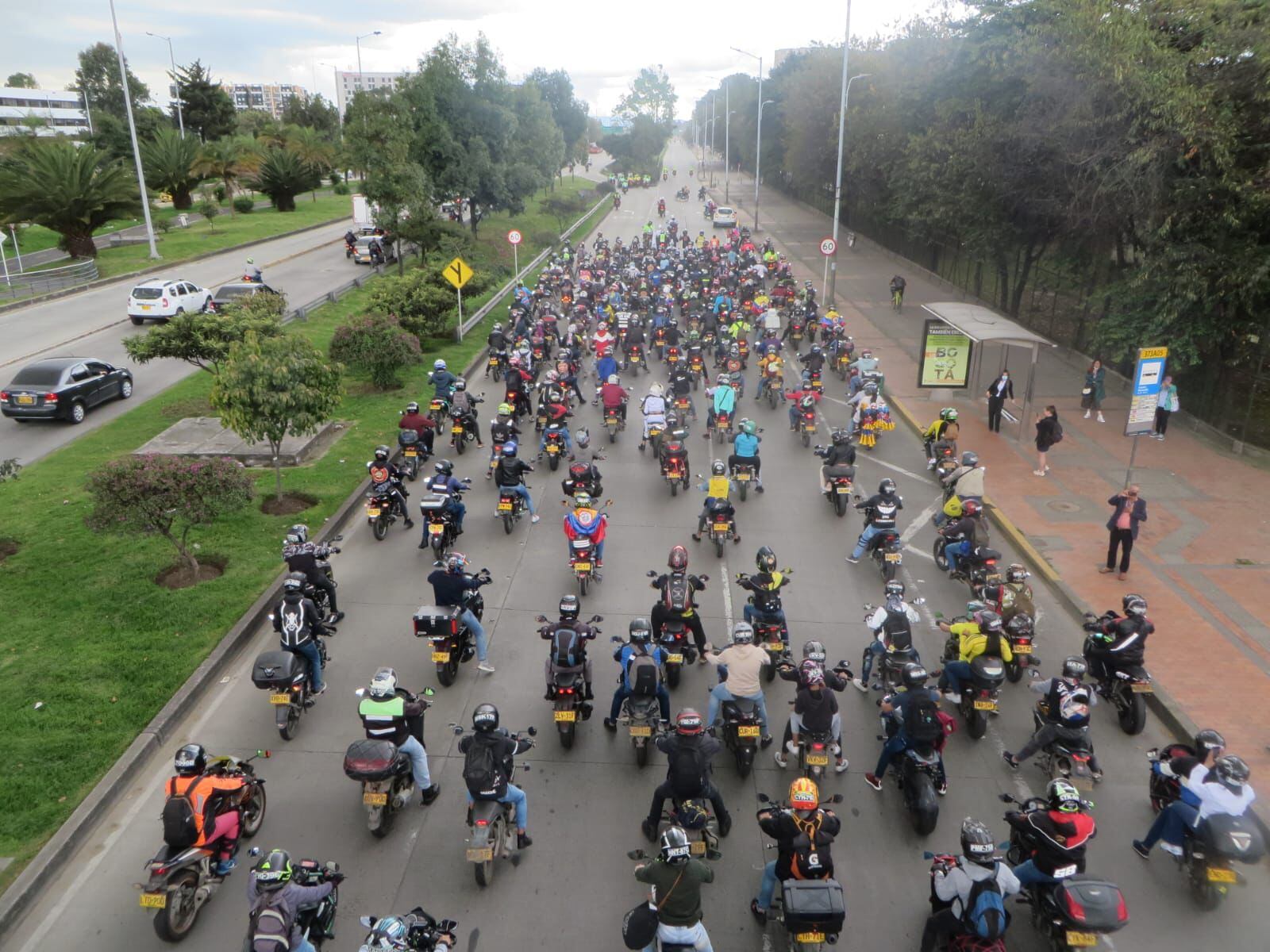Manifestación motociclistas. Foto: Cortesía.