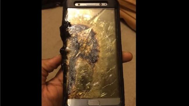 Este es el aspecto de un Galaxy Note 7 tras la explosión de la batería. Foto: ARIEL GONZALEZ