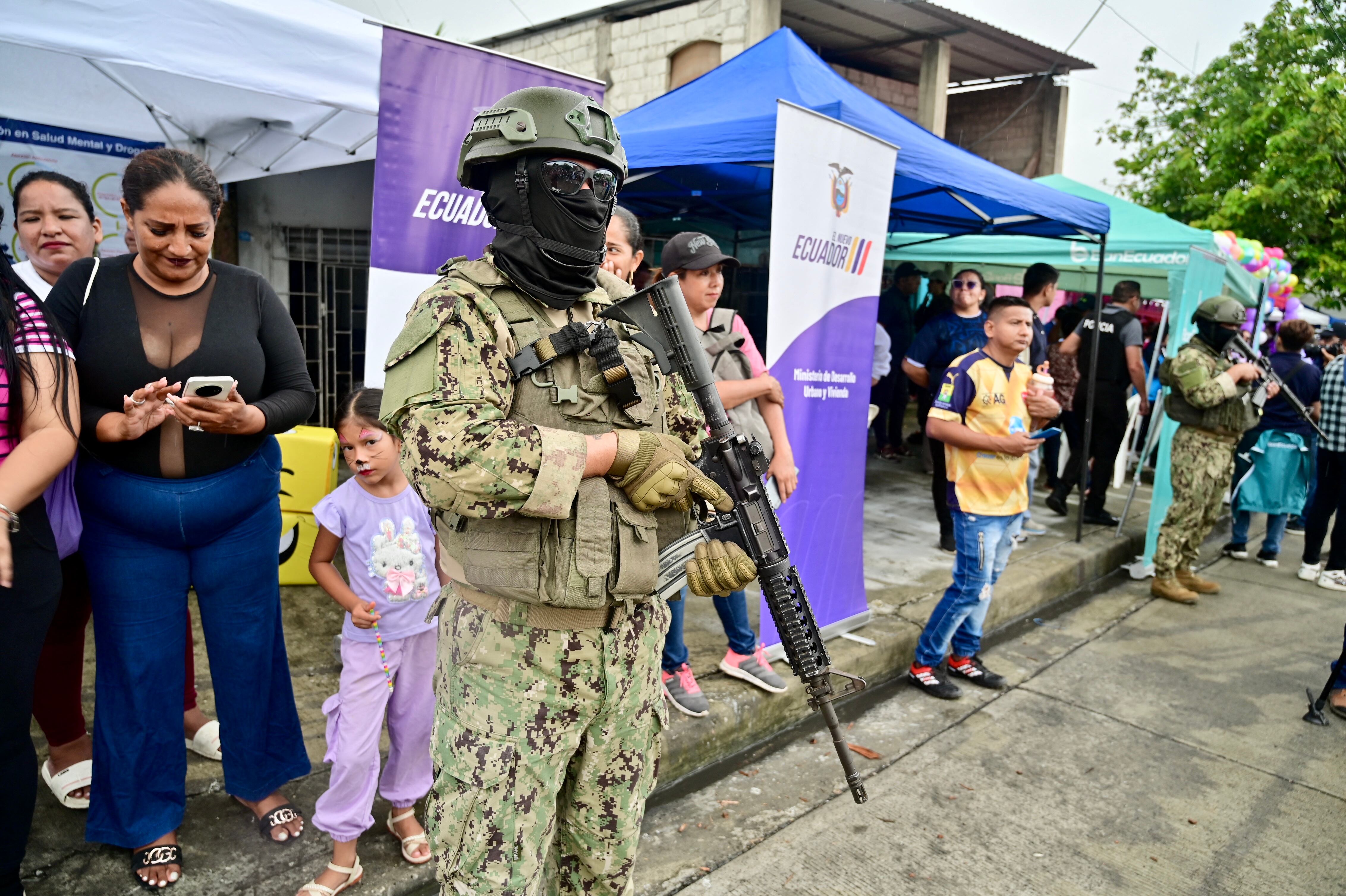 Soldado de Ecuador. FOTO: MARCOS PIN/AFP via Getty Images