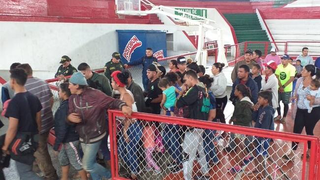 Los venezolanos detenidos fueron trasladados a Tunja para que Migración Colombia tome las decisiones respectivas entorno a si los deporta o no.. Foto: Alcaldía de Sogamoso.