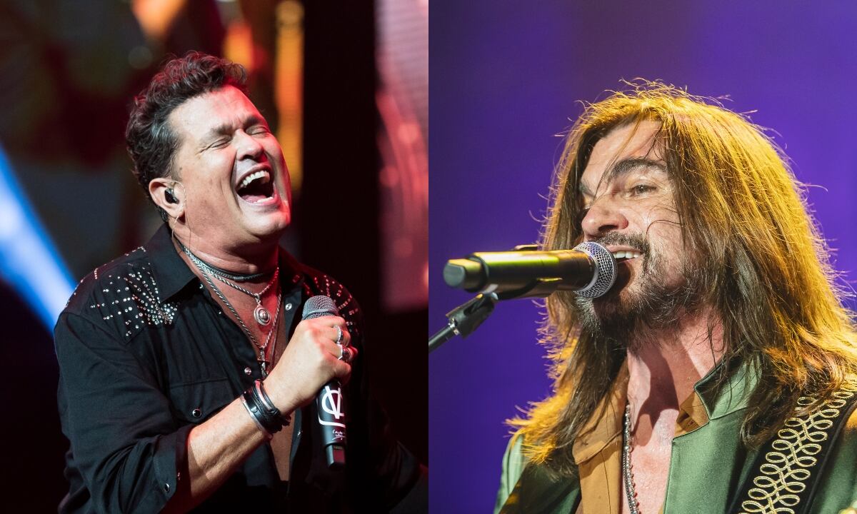 Los cantantes colombianos Carlos Vives y Juanes se presentarán en un festival en Marbella, España. Fotos: Jason Koerner / Xavi Torrent / Getty Images.