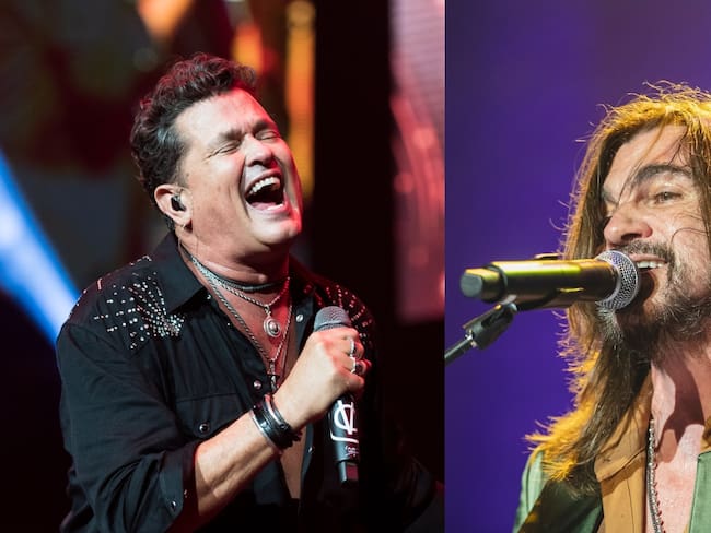 Los cantantes colombianos Carlos Vives y Juanes se presentarán en un festival en Marbella, España. Fotos: Jason Koerner / Xavi Torrent / Getty Images.