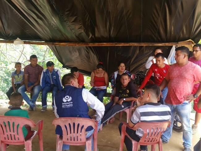 Desplazados instalan tercer refugio en la zona del Catatumbo. Foto: Defensoría del Pueblo de Ocaña