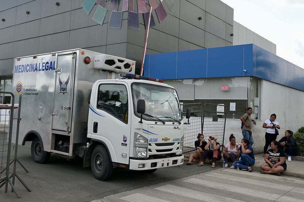 Relatives of inmates wait for information outside Medicina Legal in Guayaquil, Ecuador, on April 15, 2023, after clashes broke out in the Guayas 1 prison. - At least 12 inmates were killed in fresh clashes that broke out in a prison in the Ecuadoran port of Guayaquil, the prosecutor's office said Saturday, the latest deadly violence to rock the city's penitentiaries. (Photo by Marcos Pin / AFP) (Photo by MARCOS PIN/AFP via Getty Images)