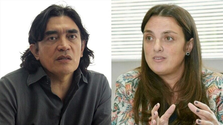 Senador Gustavo Bolívar y ministra Karen Abudinen. Foto: Colprensa - Diego Pineda / Colprensa - Cortesía