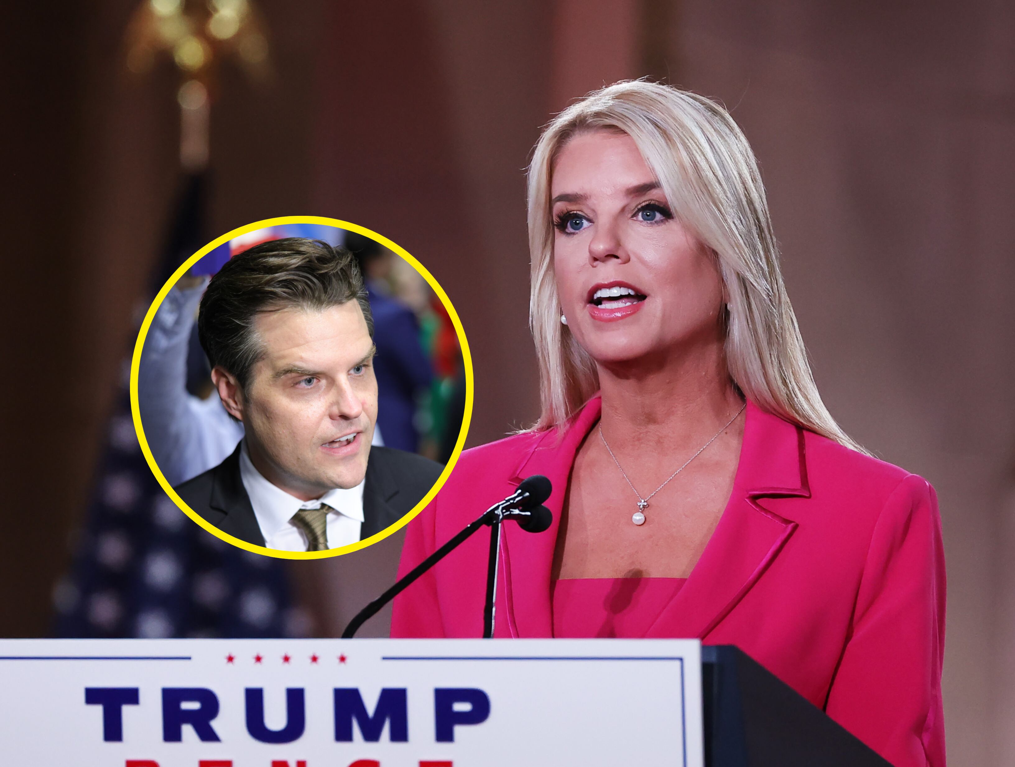 Pam Bondi y Matt Gaetz | Foto: GettyImages