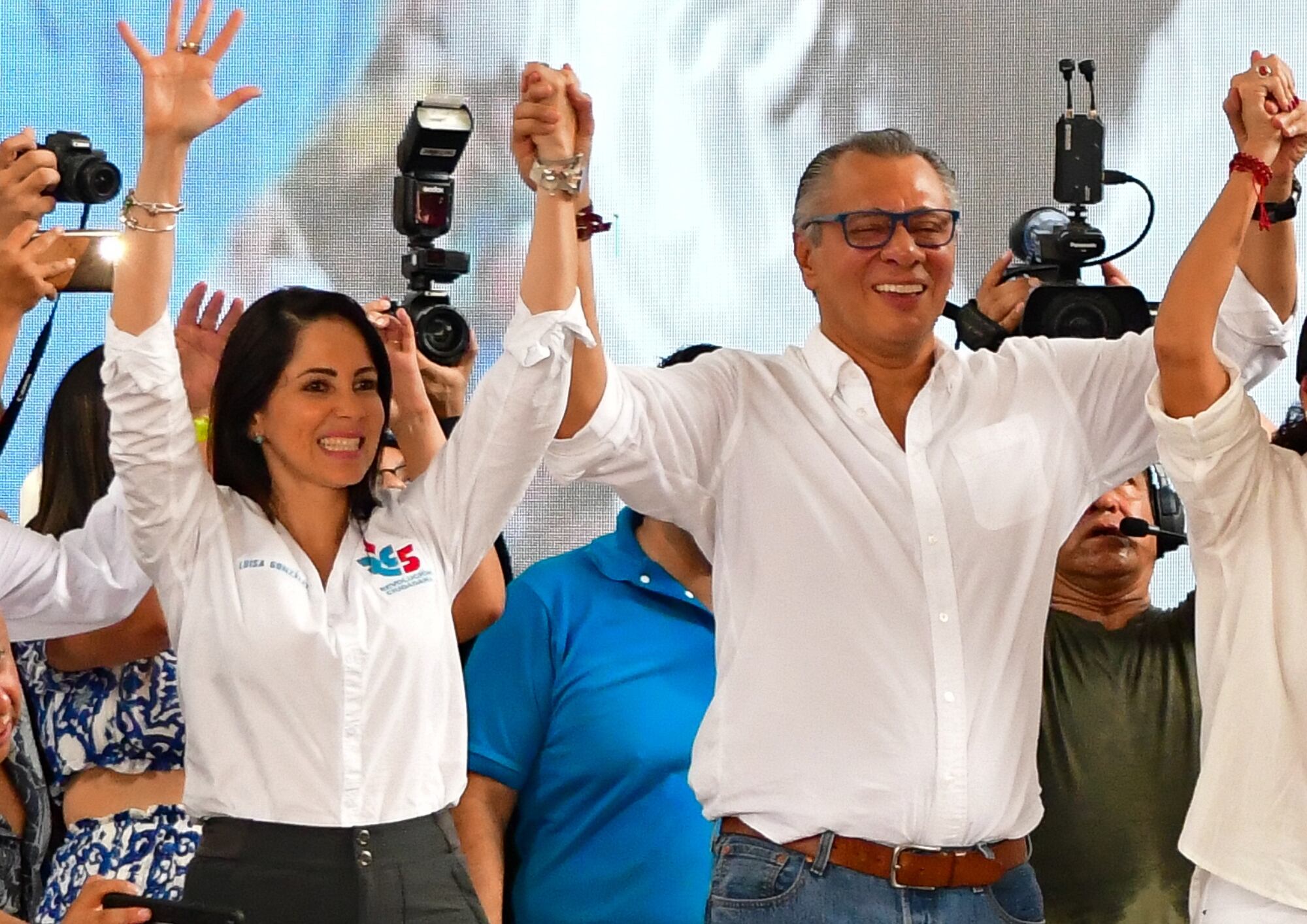 Luisa González y Jorge Glas | Foto: EFE