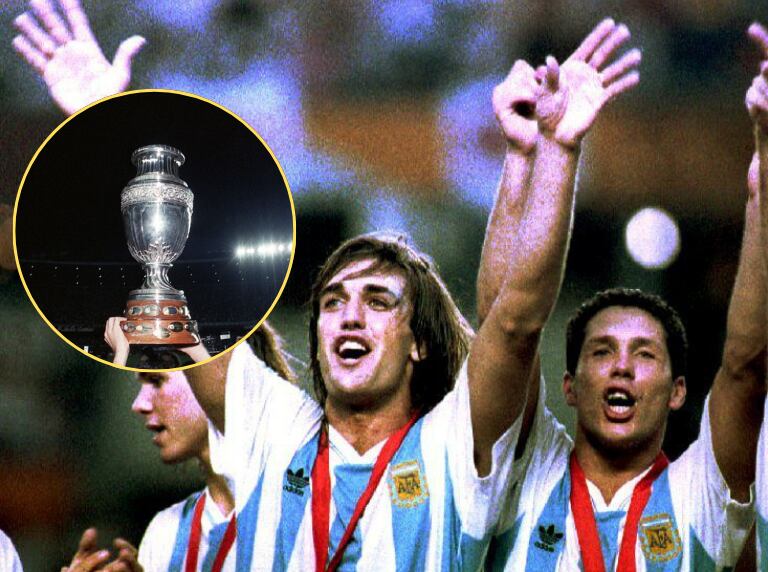 Argentina contra México el 4 de julio de 1993, tras derrotar a la Selección mexicana 2-1 en la Copa América (Getty Images)