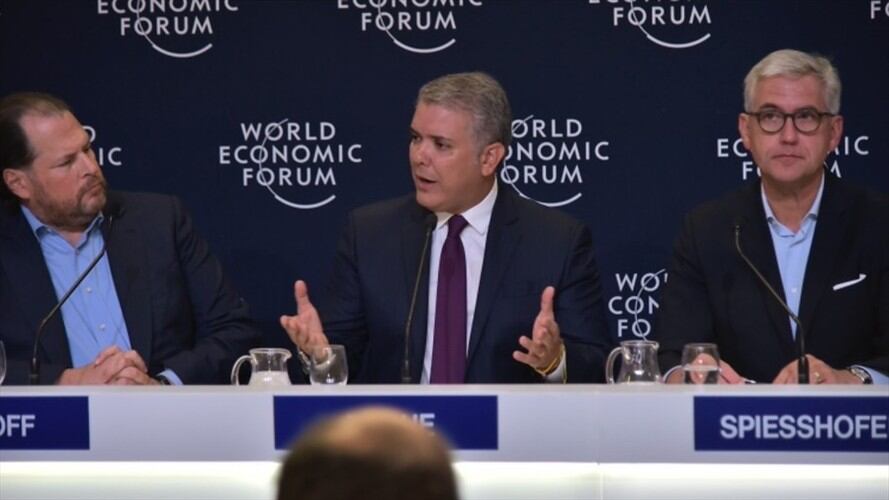 El presidente Iván Duque sostuvo una reunión con sus homólogos de España, Costa Rica y Ecuador. Foto: Colprensa