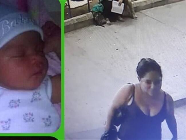 Bebé que fue raptada. Foto: Policía Metropolitana de Barranquilla.