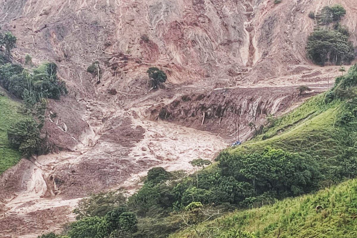 Una falla geológica hace que esta zona del municipio de Rosas, Cauca, se mantenga activa. Crédito: Ingeniería de Vías. 