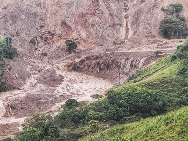 Una falla geológica hace que esta zona del municipio de Rosas, Cauca, se mantenga activa. Crédito: Ingeniería de Vías. 