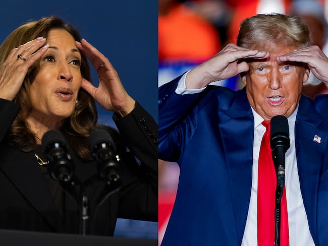 Vicepresidenta y candidata demócrata a la Presidencia de los Estados Unidos, Kamala Harris y al expresidente y candidato republicano a la presidencia de los Estados Unidos, Donald Trump. EFE/ Erik S. Lesser / David Muse