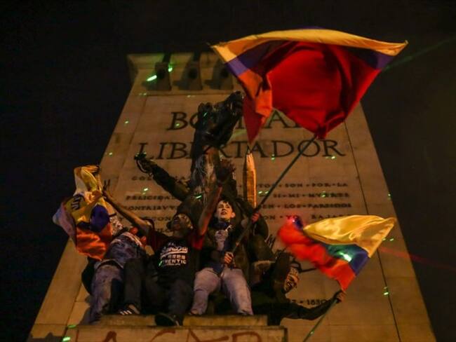 “El paro continuará y vamos a hacer grandiosas movilizaciones el próximo 26 y 28 de mayo, cuando se cumple el primer mes de las movilizaciones en Colombia”, anunció Francisco Maltés. Foto: Getty Images / JUANCHO TORRES