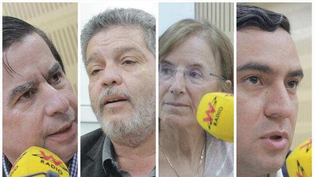 Salud Hernández, Edward Rodríguez, Juan Fernando Cristo y Marcos Calarcá hablaron con Vicky sobre sus percepciones ante lo que debería suceder con el alto tribunal.. Foto: W Radio