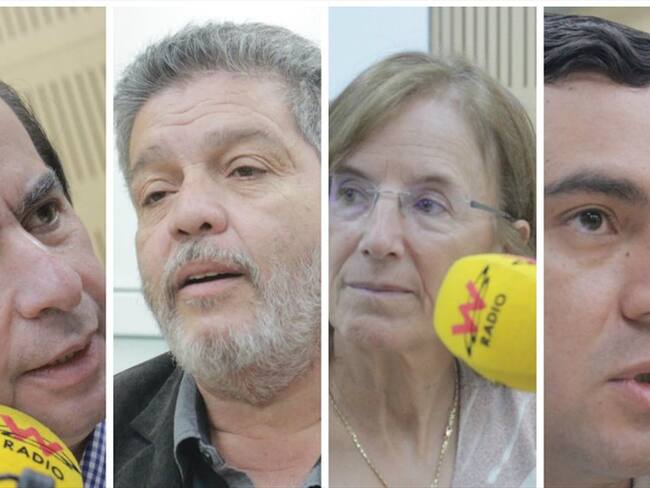 Salud Hernández, Edward Rodríguez, Juan Fernando Cristo y Marcos Calarcá hablaron con Vicky sobre sus percepciones ante lo que debería suceder con el alto tribunal.. Foto: W Radio