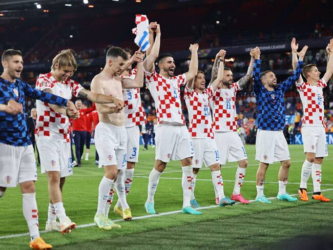 Jugadores de la Selección de Croacia celebran el pase a la final de la UEFA Nations League. Foto: Christof Koepsel/Getty Images,