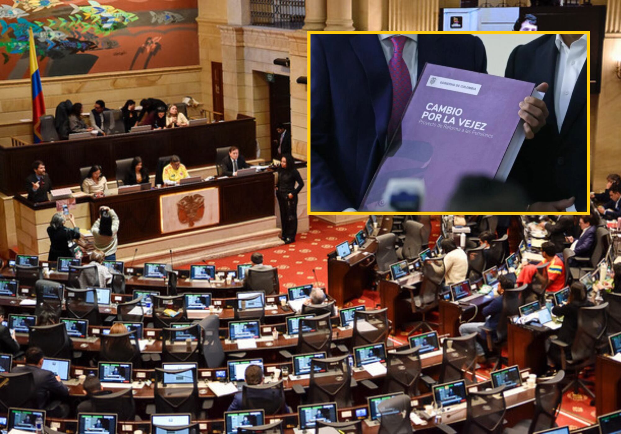 Cámara de Representantes y reforma pensional. Fotos: (Colprensa - Cristian Bayona) / EFE
