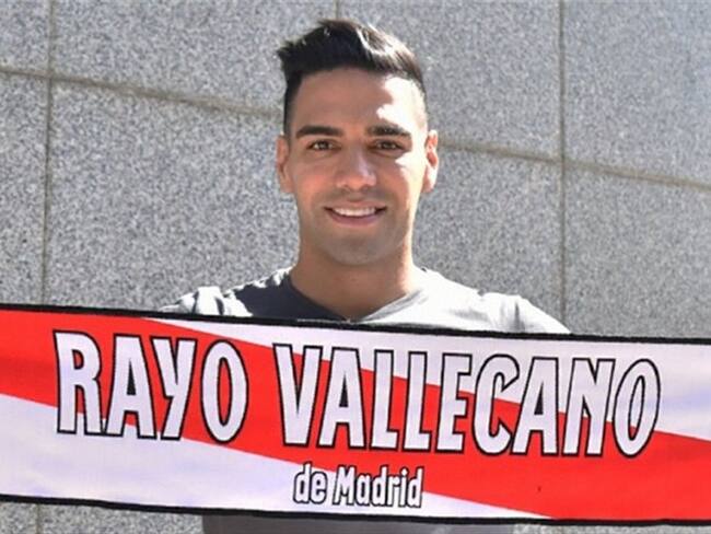 Radamel Falcao García en su presentación con el Rayo Vallecano. Foto: Twitter: @RayoVallecano