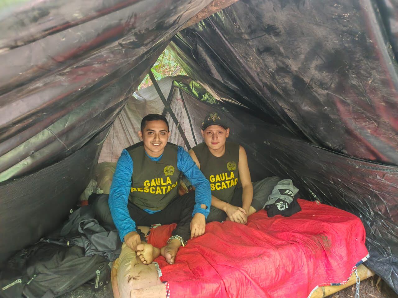 Liberación de Miguel Ayala, hijo de Giovanny Ayala. Foto: Policía