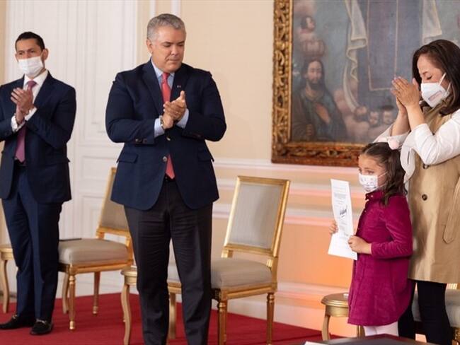 Presidente de Colombia, Iván Duque sancionó Ley Gilma Jiménez . Foto: Presidencia de la República