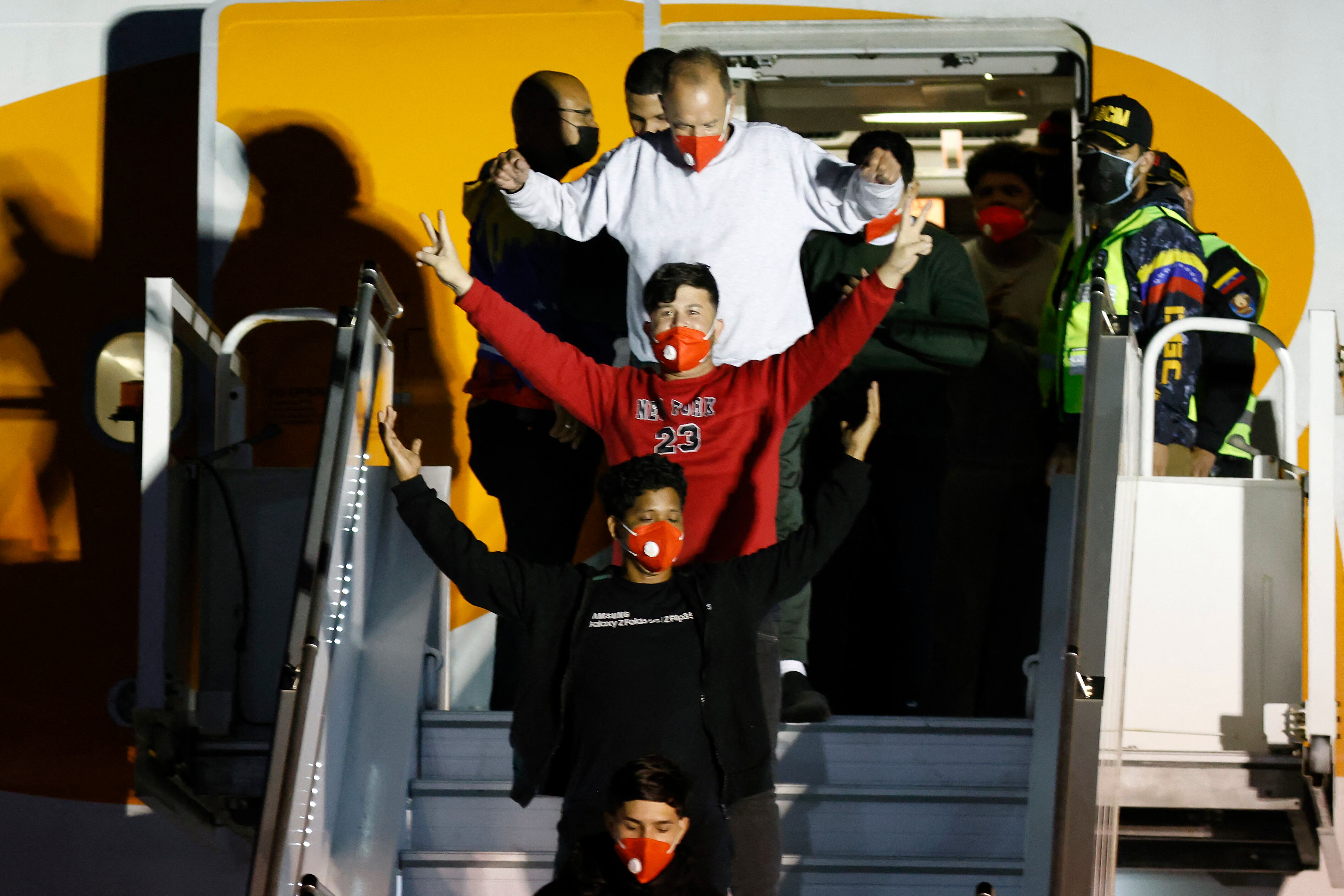 Venezolanos deportados de EE.UU. el 28 de marzo. Foto: Pedro MATTEY / AFP via Getty Images.