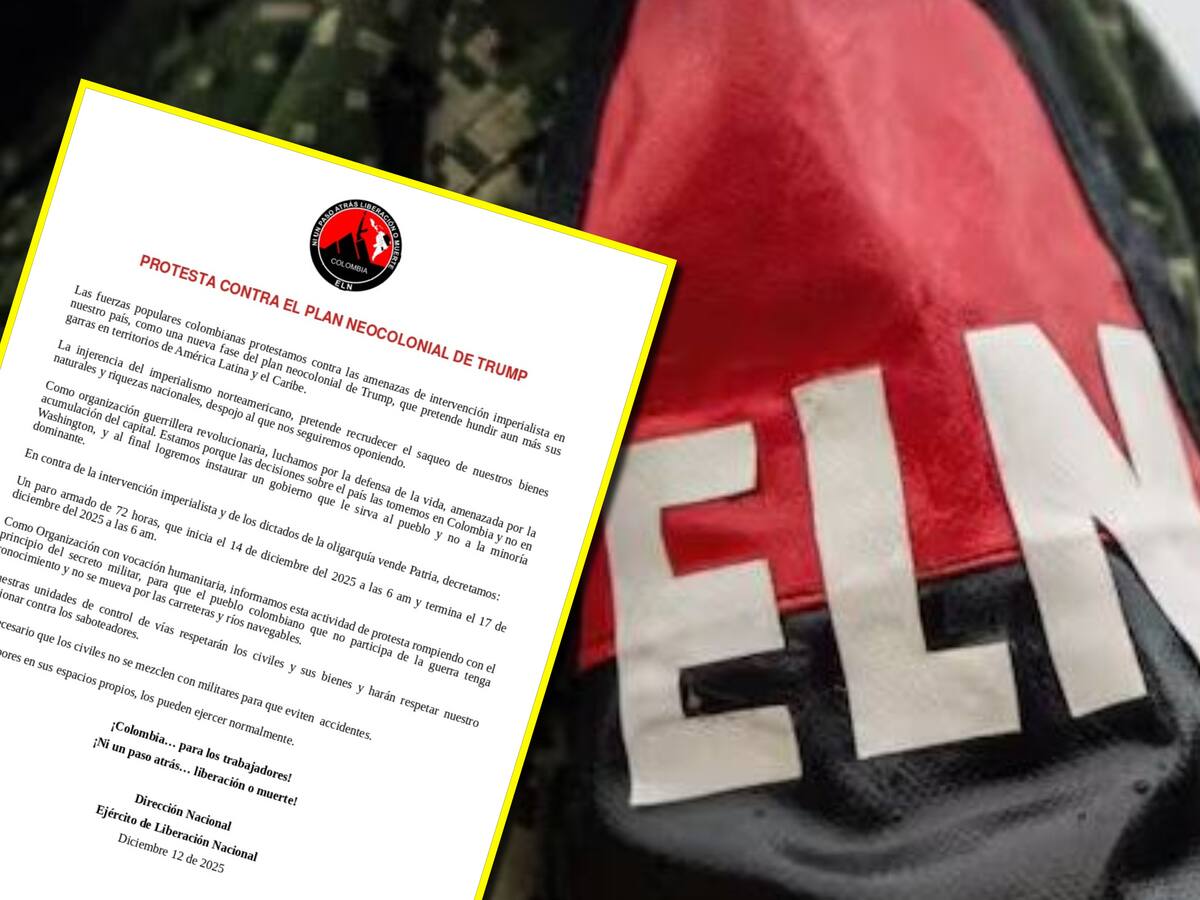ELN anunció paro armado de 72 horas en todo el país: va del 14 al 17 de diciembre