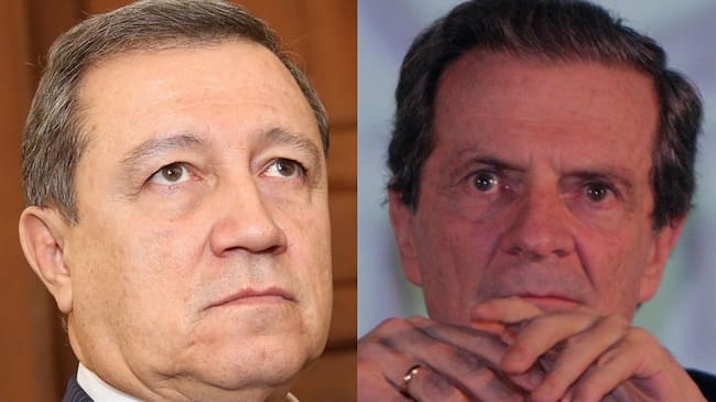 Senador Ernesto Macías y exministro Fernando Londoño. Foto: Colprensa- Diego Pineda / Colprensa - Álvaro Tavera