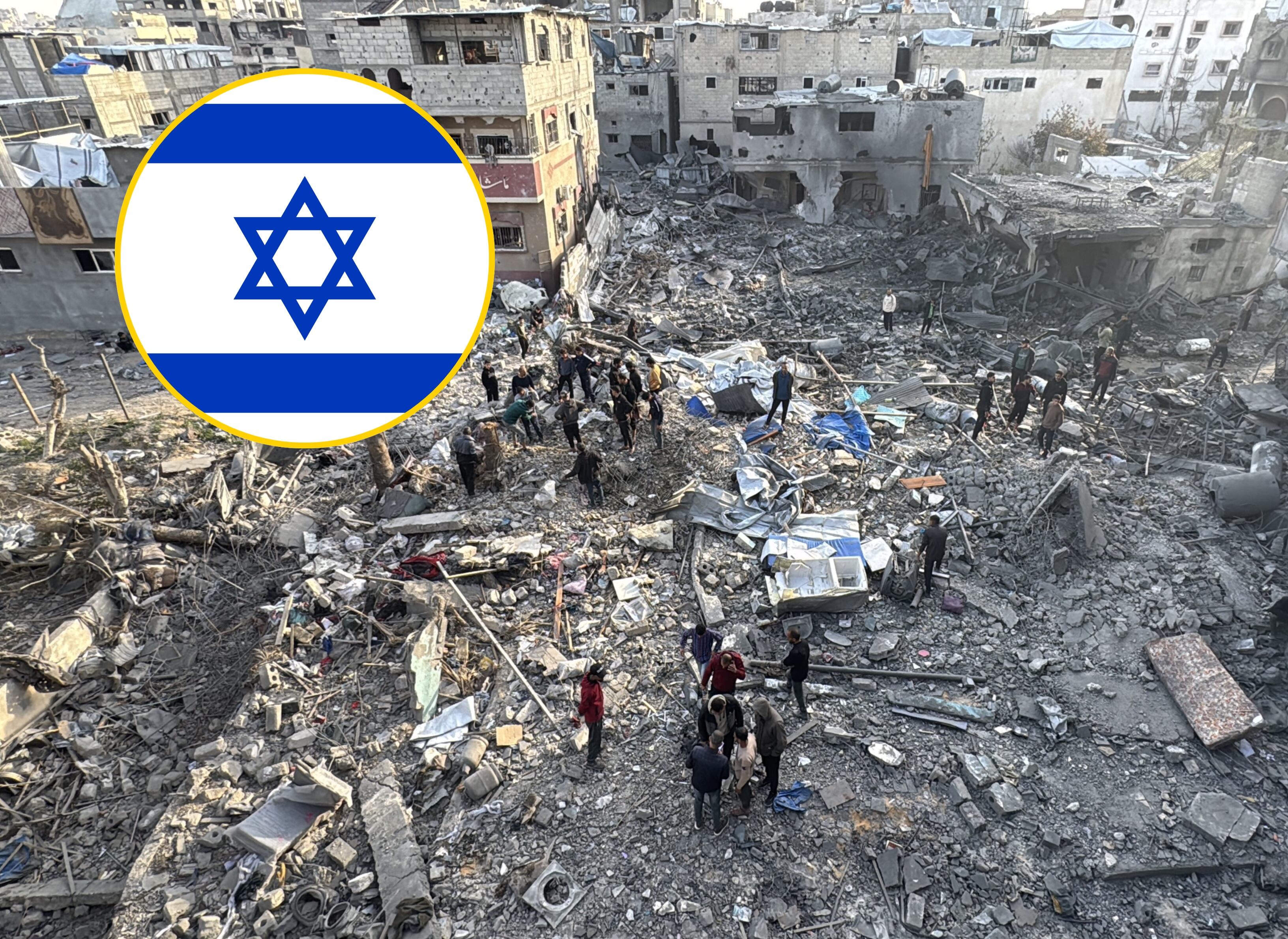 Ruinas en la Franja de Gaza tras bombardeos masivos de Israel. FOTO: Hamza Z. H. Qraiqea/Anadolu via Getty Images