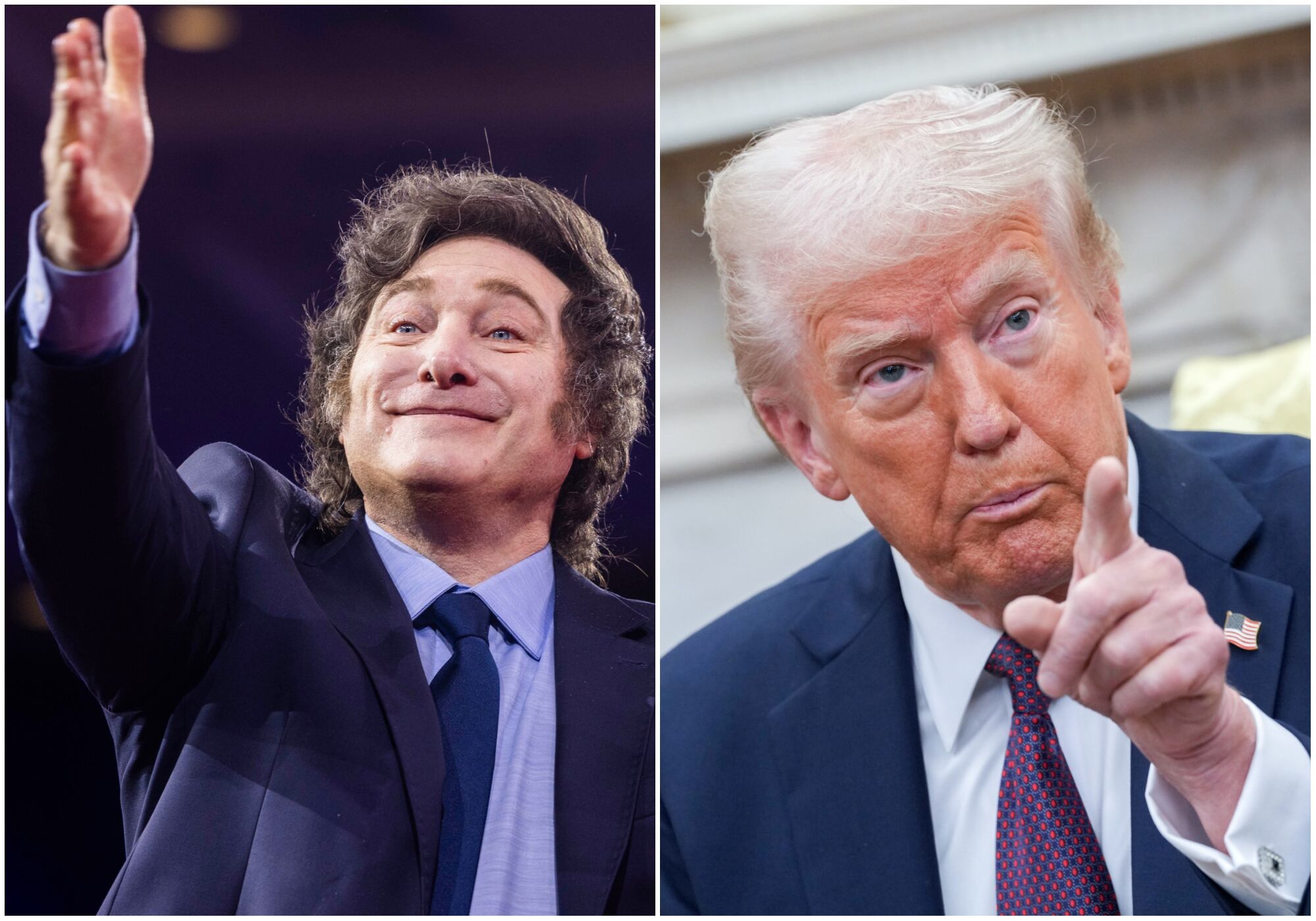 Javier Milei agradeció a Donald Trump y a Estados Unidos por su apoyo financiero a Argentina. Foto: EFE.