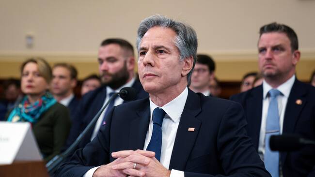 Washington (United States), 11/12/2024.- US Secretary of State Antony Blinken attends the House Committee on Foreign Affairs on Capitol Hill, Washington, DC, USA, 11 December 2024. Secretary Blinken was testifying on the US withdrawal from Afghanistan. (Afganistán) EFE/EPA/WILL OLIVER