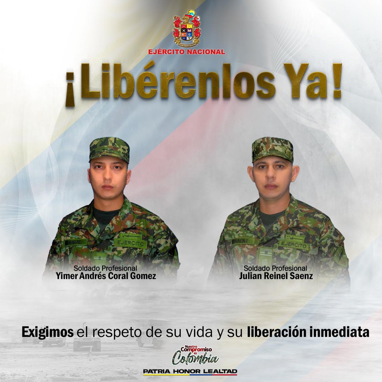 Dos soldados secuestrados en Cúcuta.