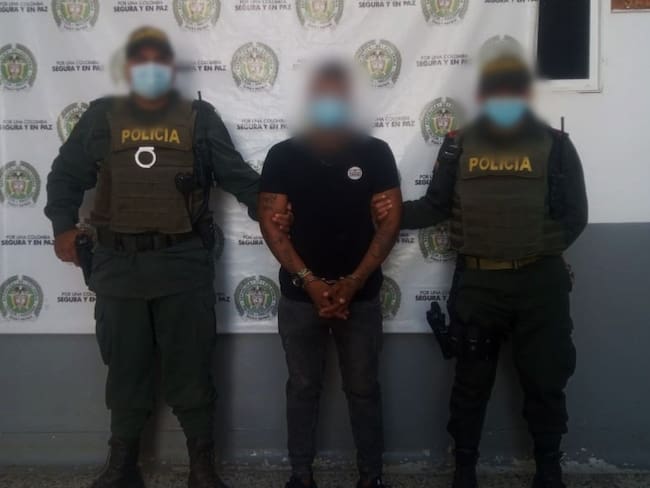 Capturan a hombre investigado por homicidios en Córdoba y Sucre. Foto: prensa Policía. 
