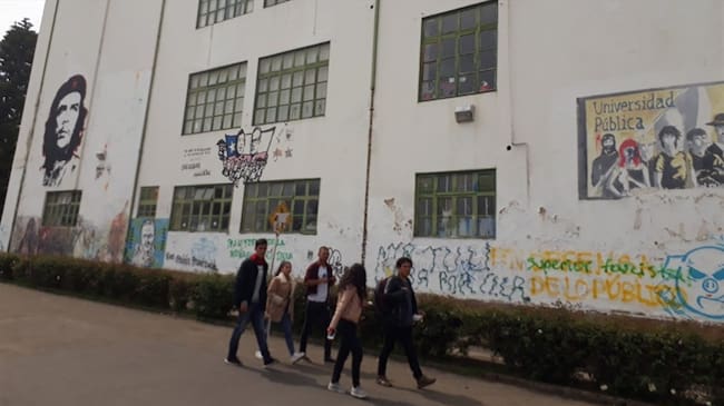 Estudiantes de la UPTC de Tunja se unen al paro nacional indefinido. Foto: La Wcon Julio Sánchez Cristo