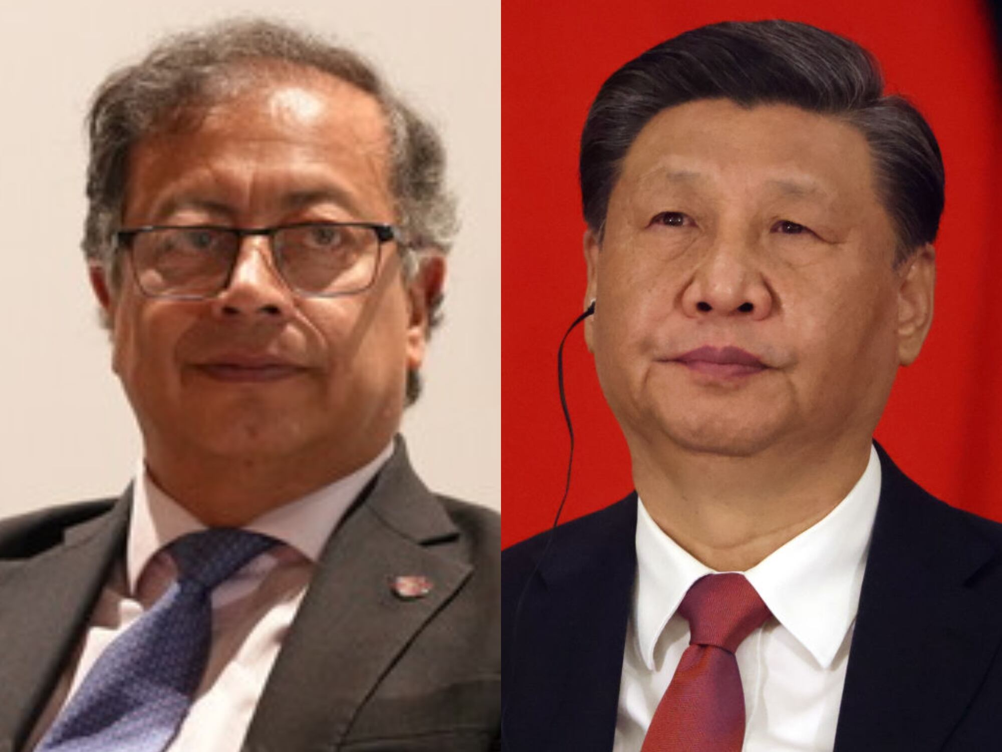 Gustavo Petro y Xi-Jinping. Foto: (Cortesía Presidencia) / (Photo by Contributor/Getty Images)