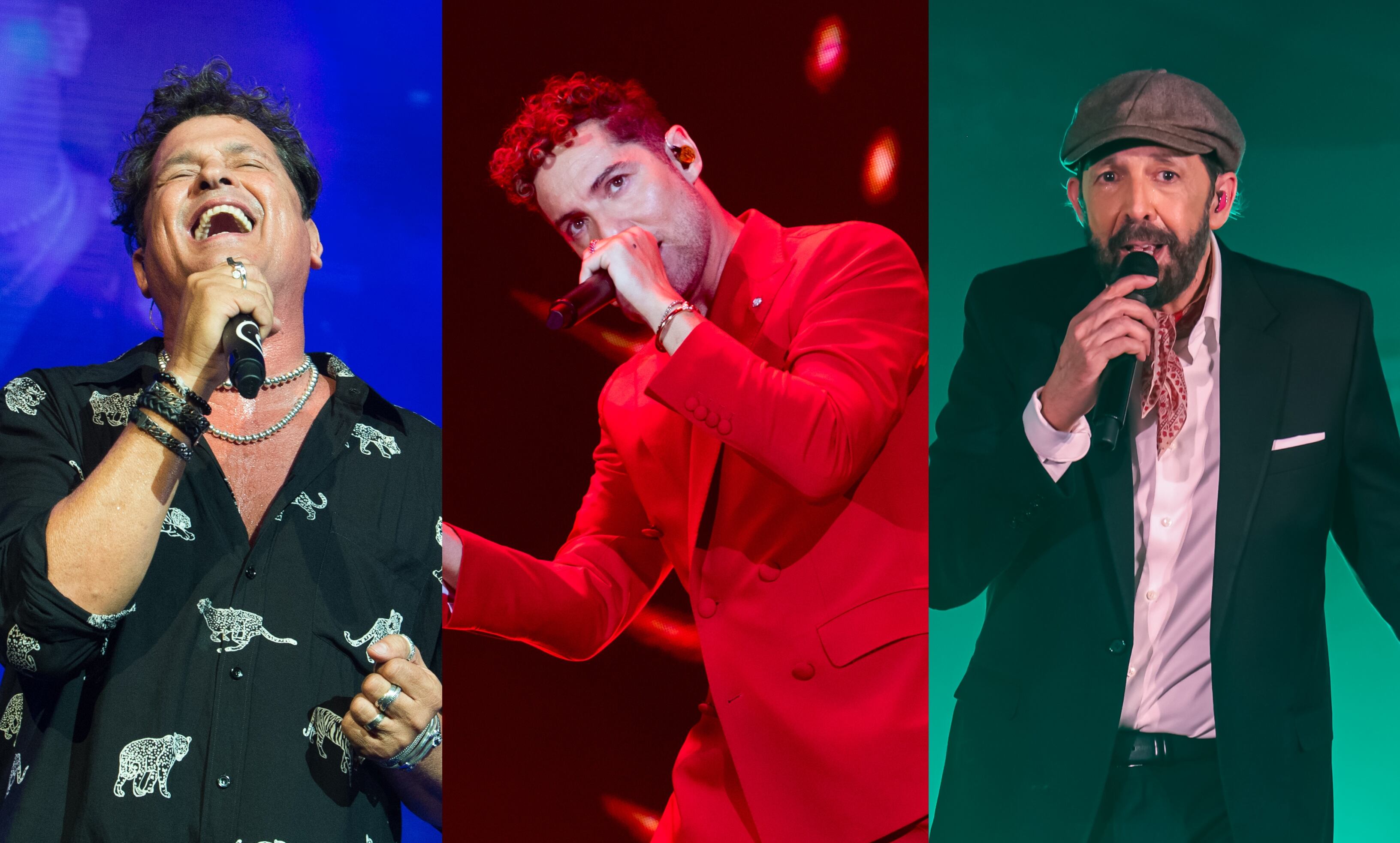 Carlos Vives, David Bisbal y Juan Luis Guerra. Imágenes de Getty Images.